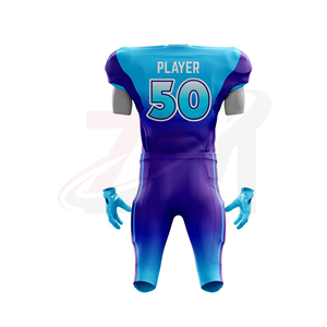 Uniforme de Fútbol Personalizado para Hombre, Número 50, Azul y Morado, Sublimado, Poliéster Transpirable, Talla Adulto, Diseño con Cuello en V - Product Image 2