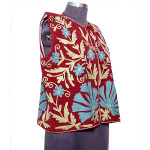 Chaqueta informal de verano/invierno para mujer, estilo indio, de algodón cotrize con bordado floral, con chaleco sin mangas para dama de honor. - Product Image 6