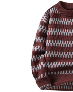 Men's Geometric Pattern Knitted <b>Pullover</b> <b>Sweater</b> Regular Sleeve Autumn Style 100% Acrylic Full Sleeve - Product Image 2