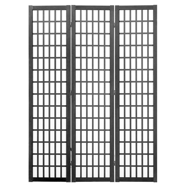 Japanese Art Style 3-Panel Wood Folding Room Divider Portable Indoor Partition with Privacy Screen Elegant Home Decor