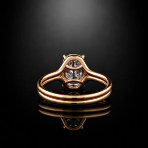 Anillo de compromiso solitario con diamante cultivado en laboratorio de 3 quilates, talla cojín, de oro macizo de 14K/10K, para mujer - Product Image 4