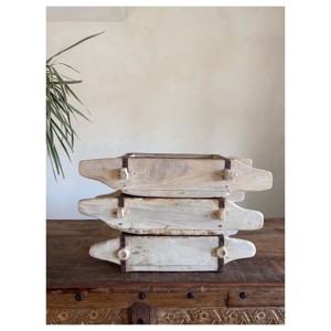 Amazing Wooden Brick Mould Decorative Vase Base Wonderful Wooden Brick Mould <b>Flower</b> <b>Display</b> Home Accent Piece - Product Image 1