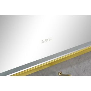 42x24 Inch LED Frontlit Bathroom Vanity <b>Mirror</b> Wall Mounted Metal Frame <b>Smart</b> Touch Button Anti Fog Memory Square Glass Square - Product Image 3