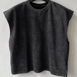 Camiseta Personalizada para Hombre, 100% Algodón, Lavado Ácido, Estilo Casual para Toda Temporada, Color Sólido, Vintage, Streetwear, Cómoda, de Alta Calidad, Antiarrugas - Product Image 2