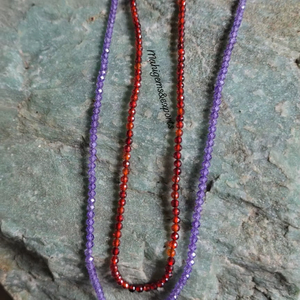 Cuentas de circonita de 2.50 MM en forma redonda, color lavanda púrpura y granate rojo, personalizadas. - Product Image 1