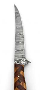 Handcrafted Damascus Steel Long Precision Slicing Utility Knife Geometric Wooden Mosaic Handle <b>Craft</b> <b>Tool</b> - Product Image 5