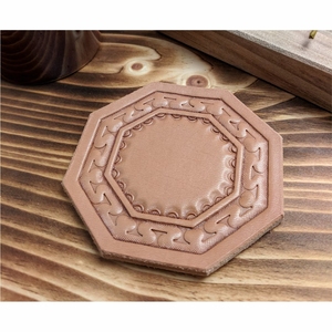 Custom Logo Wholesale Luxury PU Leather Drink Coasters Waterproof Round Non-Slip Heat Resistant Coffee Cup <b>Mat</b> Set for Home <b>Bar</b> - Product Image 2