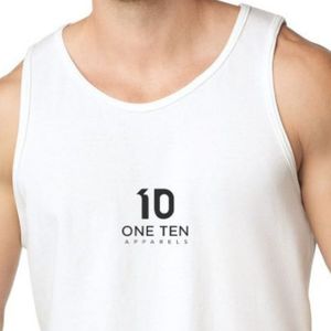 <b>Men</b> Adult Tank Top <b>White</b> Color Premium Sleeveless Cotton <b>Vest</b> Breathable Lightweight Athletic Gym Fitness Workout Running Casual - Product Image 4