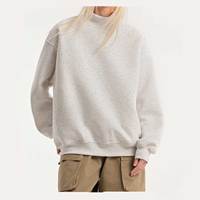 Sweat-shirt personnalisé pour femme, hiver, coupe oversize, manches longues, col montant, style streetwear, tricoté, imprimé, polyester/coton, décontracté, logo frontal