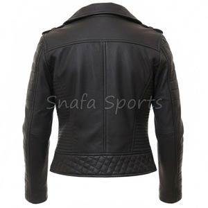 Chaqueta de cuero para mujer, pieza de moda refinada, ideal para un estilo formal, casual y para motociclistas. - Product Image 2