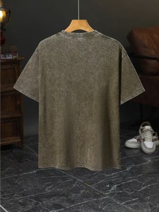 Camiseta de Hombre de Alta Calidad con Lavado Ácido, Hecha a Medida, 100% Algodón, Tejido de Punto, Ecológica, Estilo Urbano, Nueva, Cuello Redondo, Estilo Casual - Product Image 2