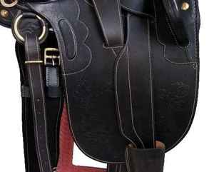 Silla de Montar de Cuero Genuino Internacional de Alta Calidad, Silla de Montar Occidental de Algodón Transpirable y Cómoda para Carreras de Caballos - Product Image 4