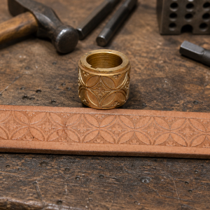 Premium Leather Embossing <b>Roller</b> for Belts Wallets & Straps | Solid Brass Floral Pattern Embossing Wheel | Leathercraft Tool - Product Image 4