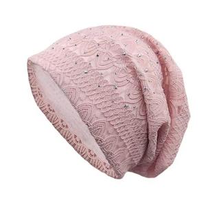 Elegante Gorro de Encaje Unisex Ajustable 100% Acrílico para Uso Casual en Rosa, Marrón, Negro y Beige 56-58CM - Product Image 2