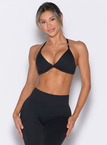 Sujetador Deportivo Negro de Alta Calidad, Tirantes Ajustables, Corte Bikini, Escote Profundo en V, Nuevo y de Alto Impacto, para Fitness - Product Image 2