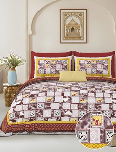 Drap de lit décoratif Alankar imprimé à la main, 100% coton, motif floral, 300 fils, résistant à la décoloration, toutes saisons, personnalisable, qualité supérieure, style simple - Product Image 1