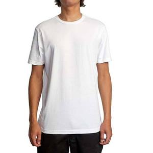 T-shirt blanc à manches courtes pour homme, col rond, coupe classique, couleur unie, décontracté, tricoté, tissu jersey 100% coton - Product Image 4