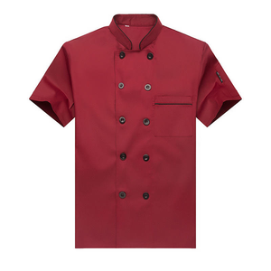 Unisex Short Sleeve Summer Breathable Chef Jacket Knitted Digital Print Restaurant & Bar Use Polyester/Cotton Material - Product Image 2