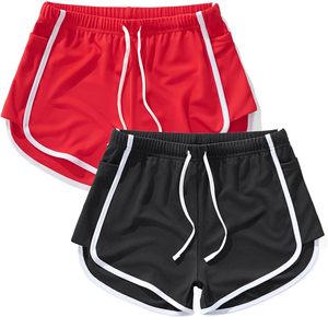 Pantalones Cortos Deportivos para Hombre de Secado Rápido, Poliéster/Algodón, Cintura Media, Cordón Ajustable, Diseño con Franja Lateral, Colores Rojo y Negro, Sublimación Personalizada - Product Image 3