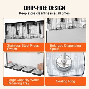 "Erogatore di bevande ghiacciate per succhi freddi commerciali 12L X 4 serbatoi" - Product Image 5