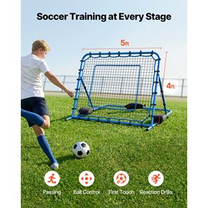 Rebotador de Fútbol de Ángulo Ajustable Rápido, con Marco de Hierro Reforzado y Red de PE, Equipo de Entrenamiento para Práctica de Pases - Product Image 2