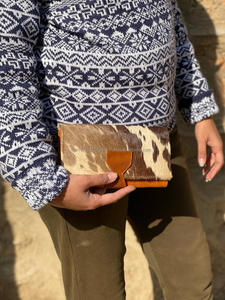 ใหม่กระเป๋าสตางค์หนังแฮนด์เมดแท้แบบใหม่สำหรับผู้หญิงกระเป๋าสตางค์แบบบางกระเป๋าสตางค์หนังสแนปหนังขนสัตว์กระเป๋าสตางค์หนังวัวแท้ - Product Image 2