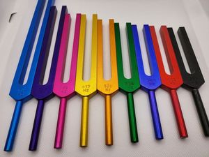 Ensemble de diapasons manuels Solfège de couleur, 9 pièces, avec pochette et maillet, certifiés CE, outils de guérison de qualité médicale, fréquence précise - Product Image 5