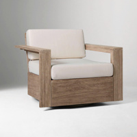 Ensemble de chaises longues pivotantes d'extérieur et table d'appoint ronde pour hôtel, complexe hôtelier, patio