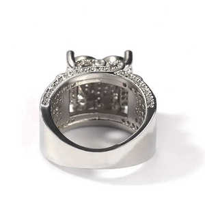 แหวนตัวอักษรเงินแท้แบบปรับแต่งได้ พร้อมเพชรเลียนแบบ 18k สำหรับผู้ชายและผู้หญิง ของขวัญสุดพิเศษ สไตล์ฮิปฮอป - Product Image 3