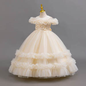 Vestido de Tul con Volantes y Apliques Florales, Estilo Princesa, Ideal para Cumpleaños, Bodas y Concursos de Belleza, Venta al Por Mayor - Product Image 5