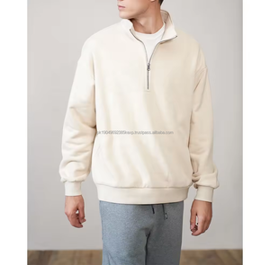 Haute qualité vêtements pour hommes automne nouveau chaud polaire demi zippé sweats épais sweats à capuche surdimensionné pulls amples - Product Image 2