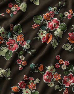 Tissu en crêpe de soie naturelle 100% imprimé numériquement à motifs floraux, textile tissé personnalisé pour robe de mariée, chemise, literie, rideau, vêtements pour filles - Product Image 1