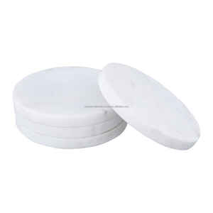 ชุดที่รองแก้วชาหินอ่อนสีขาวขายดีที่สุดทรงกลมพร้อมอาเกตขนาดเส้นผ่าศูนย์กลาง10ซม. ราคาดีสำหรับการใช้งานจำนวนมากที่บ้าน - Product Image 5