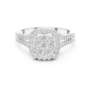 Halo 925 Sterling Silver Moissanite <b>Diamond</b> <b>Ring</b> Wholesale Wedding Jewelry Factory OEM ODM Manufacturer - Product Image 1