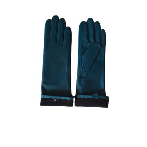 Opera Length Leather <b>Gloves</b> Burgundy and Teal Unlined Thermal Winter Casual Plain Style - Product Image 5