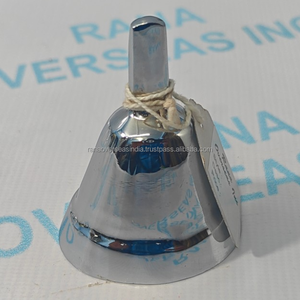 Campana de Mano Exclusiva de Latón con Acabado Plateado, Campana Decorativa de Metal de Lujo para Decoración del Hogar, Regalo Espiritual - Product Image 4