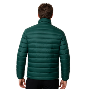 Chaqueta de plumón verde oscuro impermeable para hombre, ligera, cálida, cortavientos, chaqueta acolchada lisa para hombre, ropa exterior. - Product Image 4