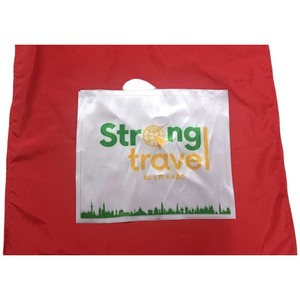 Drapeau ornemental rouge en satin FLC GROUP Strong Travel avec mât en aluminium, forme rectangulaire, impression numérique, durable, pour usage extérieur - Product Image 1