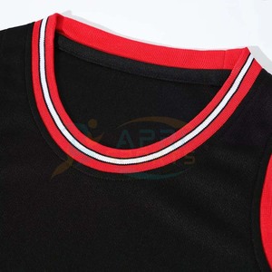 Uniforme de Baloncesto Apri Sports Negro y Rojo con Logotipo Sublimado, Transpirable, Unisex para Adultos, Conjunto de Camiseta y Pantalones Cortos para Entrenamiento - Product Image 6