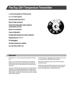 เครื่องส่งสัญญาณอุณหภูมิ Baumer FlexTop 2201 เซ็นเซอร์ Pt100 RTD  แบบ 4-20 mA  ติดตั้งบนหัว  แบบ 2 สาย  ใช้พลังงานจากวงจรไฟฟ้า  ช่วงอุณหภูมิ -200 ถึง 850 องศาเซลเซียส สำหรับอุตสาหกรรม - Product Image 5