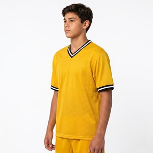 Maillot de football par sublimation personnalisé en mesh, uniforme sportif d'équipe, col en V, tenue d'entraînement athlétique, fabricant - Product Image 3