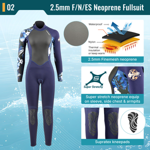 ชุดเว็ทสูทนีโอพรีนสำหรับผู้หญิง OEM/ODM Aropec หนา 2.5 มม. ชุดดำน้ำสำหรับเล่นเซิร์ฟ ป้องกันรังสียูวี ทนทานต่อการสึกหรอ เหมาะสำหรับการเล่นเซิร์ฟและดำน้ำตื้น - Product Image 3