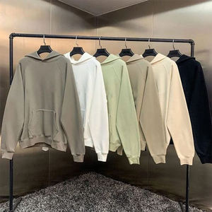 Sudadera con Capucha Extra Grande para Hombre, Color Gris Sólido, Felpa Francesa, Corte Regular, Tejido de Algodón, para Otoño - Product Image 6