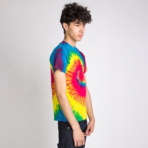 T-shirt Homme Col Rond Manches Courtes Tie-Dye Multi-Styles Personnalisable Logo Avant Couleur Unie 100% Coton - Product Image 2