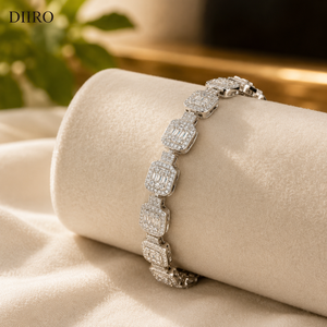 925 Sterling <b>Silver</b> Baguette Cut Diamond Tennis <b>Bracelets</b> Luxury Moissanite Ice Iced Out Women's <b>Bracelets</b> - Product Image 4