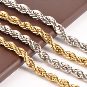 Hip Hop Rhodium Plated Gold Silver Rope Chain <b>Necklace</b> Twisted Link for Men Street Style Wedding Anniversary <b>Statement</b> Jewelry - Product Image 2