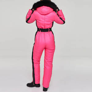 Traje de Esquí Cortavientos Personalizado de Alta Calidad, Impermeable, con Costuras Selladas, Chaqueta de Esquí con Capucha para Mujer, Ropa Deportiva de Nailon/Algodón - Product Image 2