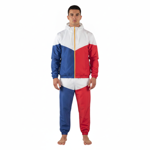 Ensemble de survêtement pour homme avec logo personnalisé, pantalon de jogging en nylon, veste coupe-vent avec bande réfléchissante personnalisée, survêtement en nylon - Product Image 4
