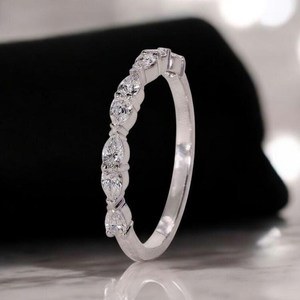 Minimalist Moissanite Marquise Cut Diamond Promise <b>Ring</b> For Women's Original 925 Silver Fine for Birthdays Gift For Partner - Product Image 4