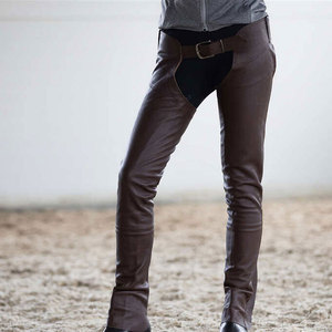 Classic Style Men’s Horse <b>Riding</b> Full <b>Chaps</b> Premium Brown Top Quality Leather Equestrian <b>Riding</b> Leg Protection Durable - Product Image 4